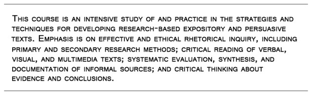 ENGL 1301 Description